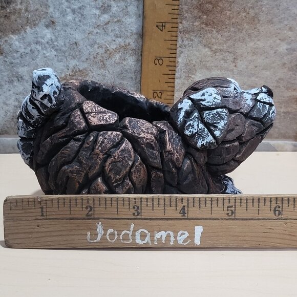 Dog Planter Distressed Stone Effect Finish Succulent Flowerpot Small Cement Anim - Picture 9 of 13